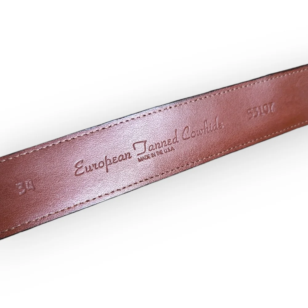 TORINO European Tanned Cowhide Leather Belt in Brown 34